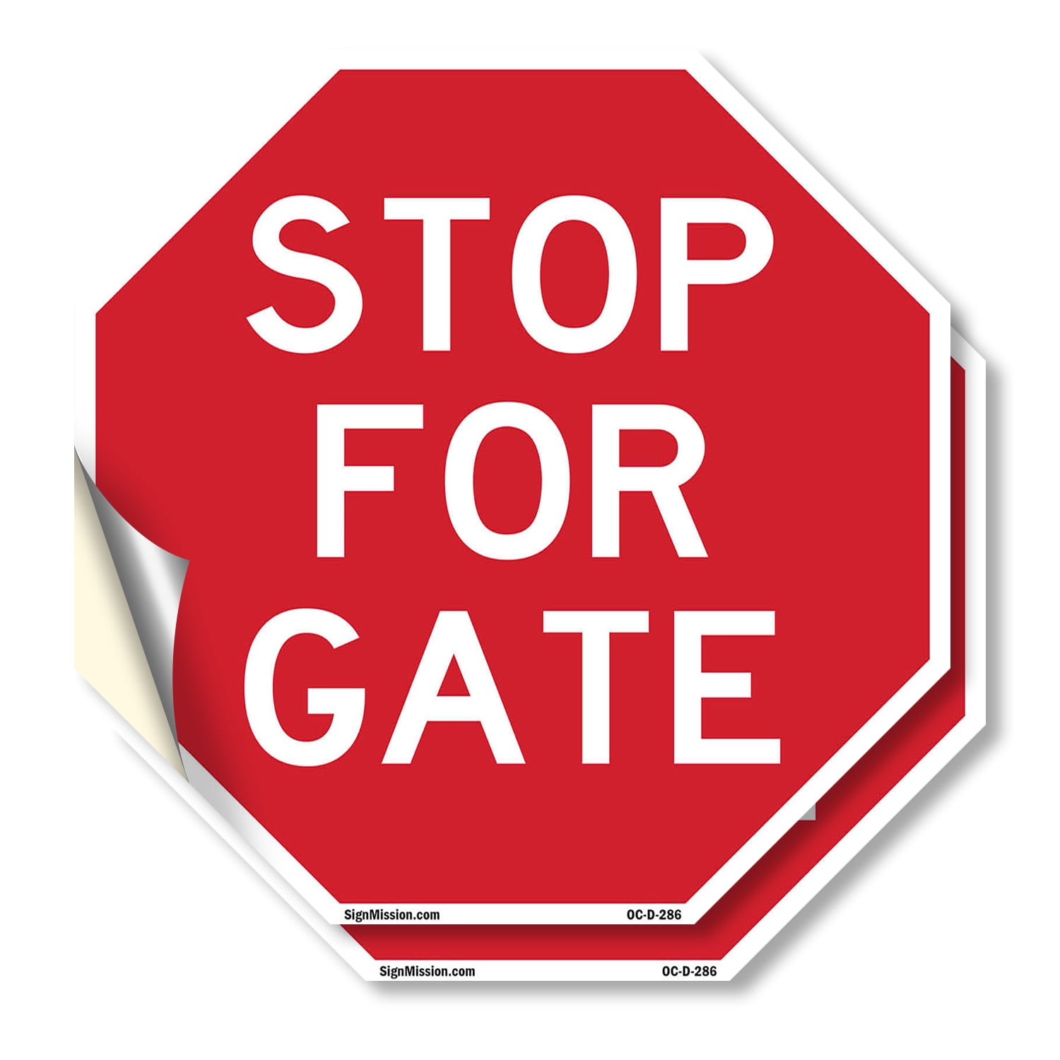 Stop For Gate (2 Pack) 4 inch X 4 inch Octagon Vinyl Label Decal ...