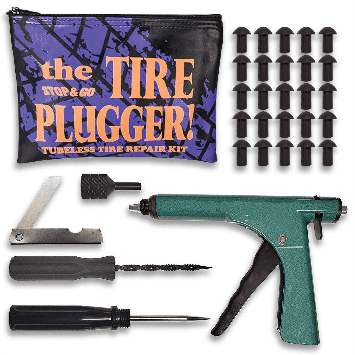 Stop & Go 1075 30 Piece Tubeless Tire Plugger Repair Kit for Punctures