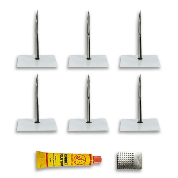 Stop & Go 3002 8 Piece Tubeless Tire Repair Kit with Patches & Rubber Cement for Punctures & Flats on Car, Truck, ATV, UTV, Motorcycle, & Trailer (6 Patches)