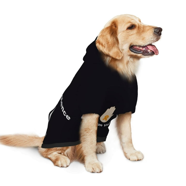 Stop Gun Violence Orange Ribbon Dog Clothes Hoodie Pet Pullover Sweatshirts Pet Apparel Costume For Medium And Large Dogs Cats Medium