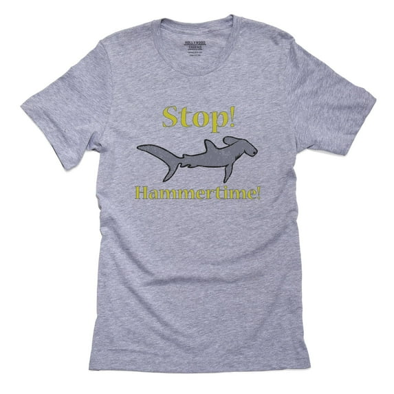 Stop. Hammertime. With Hammerhead Shark Graphic Men's Grey T-Shirt