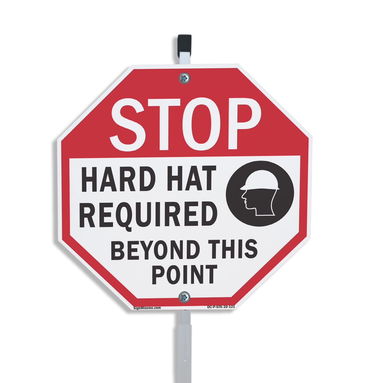 Stop Hard Hat Required Beyond This Point 10 inch X 10 inch Octagon ...