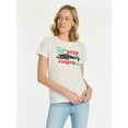 thumbnail image 1 of Christmas Women's Stop Judging Santa Graphic Tee with Short Sleeves, Sizes XXS-XXL, 1 of 5