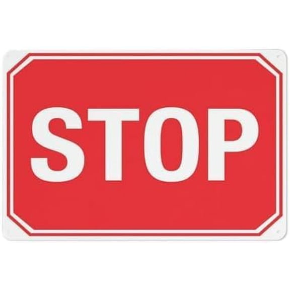 Stop Landscape Metal Warning Sign 8"x12", Durable Weatherproof, For Outdoor Indoor Security Alert