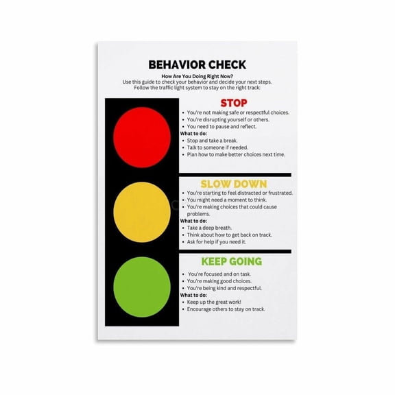 Stop Light Behavior Chart Poster Kids Behavior Classroom Behavior