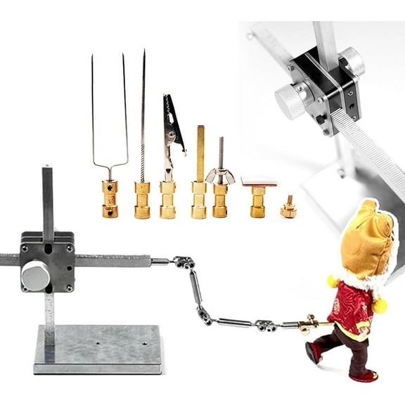 Stop Motion Animation Rig Arm with 6 Connectors & Dual Knob Control for Accurate Linear Movement- Character Movement Dual-Rail Winder Kit for complex movements-making things fly