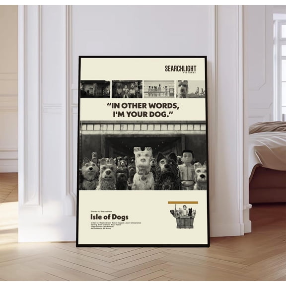 Stop Motion Animation Wall Decor Japanese Canine Art Whimsical Room, Unframed Poster