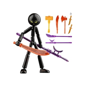 Stop Motion Figures,Stick Bots,Action Figure Set,7IN Stick Figure Action Figure Set,Multi-Jointeds Movable Robot Fulls Body Mechanical Doll(Black)