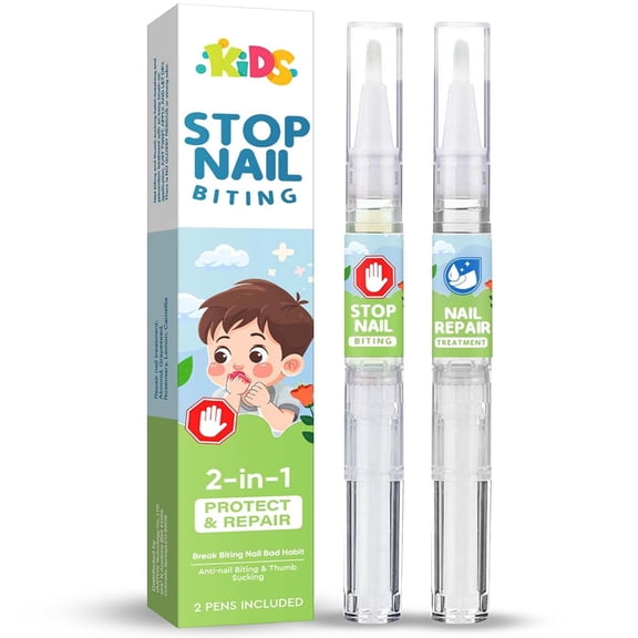 Stop Nail Biting Treatment, Bitter Nail Polish & Thumb Sucking Prevention for Kids and Adults  Extra Bitter Strength to Help Break Oral Habits  Natural Plant-Based Formula  2pcs