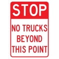 thumbnail image 1 of Stop No Trucks Beyond This Point Sign Metal 8X12 Inch Rust Free Aluminum,Uv Ink Printing,Durable/Weatherproof Outdoor For Home, 1 of 6