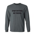 thumbnail image 1 of Stop Petting My Peeves Adult Long Sleeve T-shirt, 1 of 3