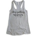 thumbnail image 1 of Stop Petting My Peeves Tank Top, Ladies Racerback Tank Top, Funny Saying Tank, Annoyed Tank, Heather Gray, Medium, 1 of 3