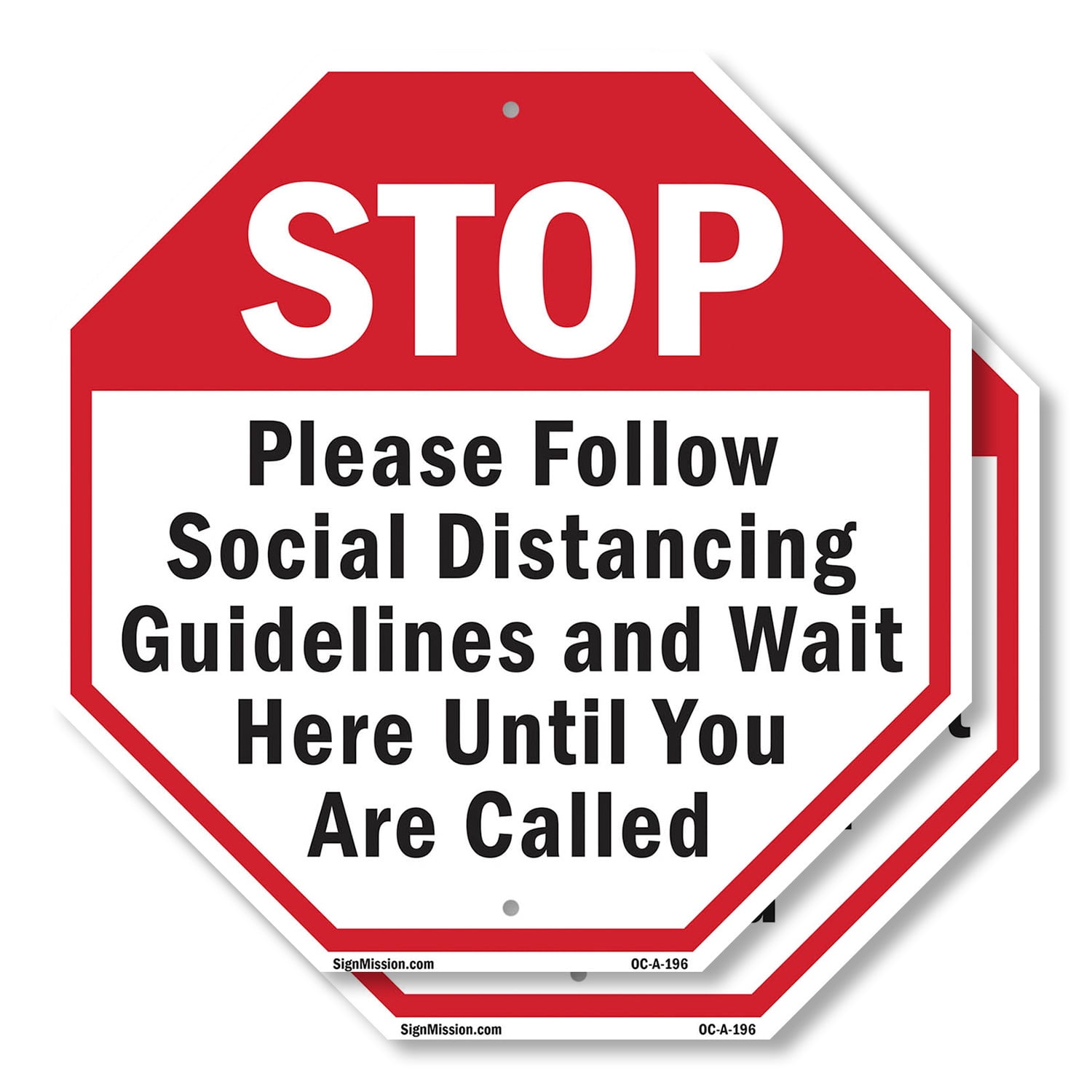 Stop Please Follow Social Distancing Guidelines and Wait Here Until You ...