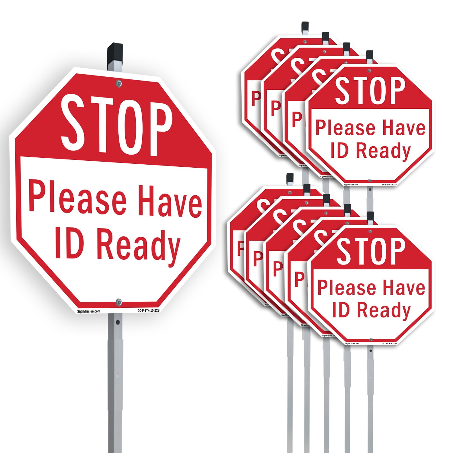 Stop Please Have Id Ready (10 Pack) 10 inch X 10 inch Octagon Plastic ...