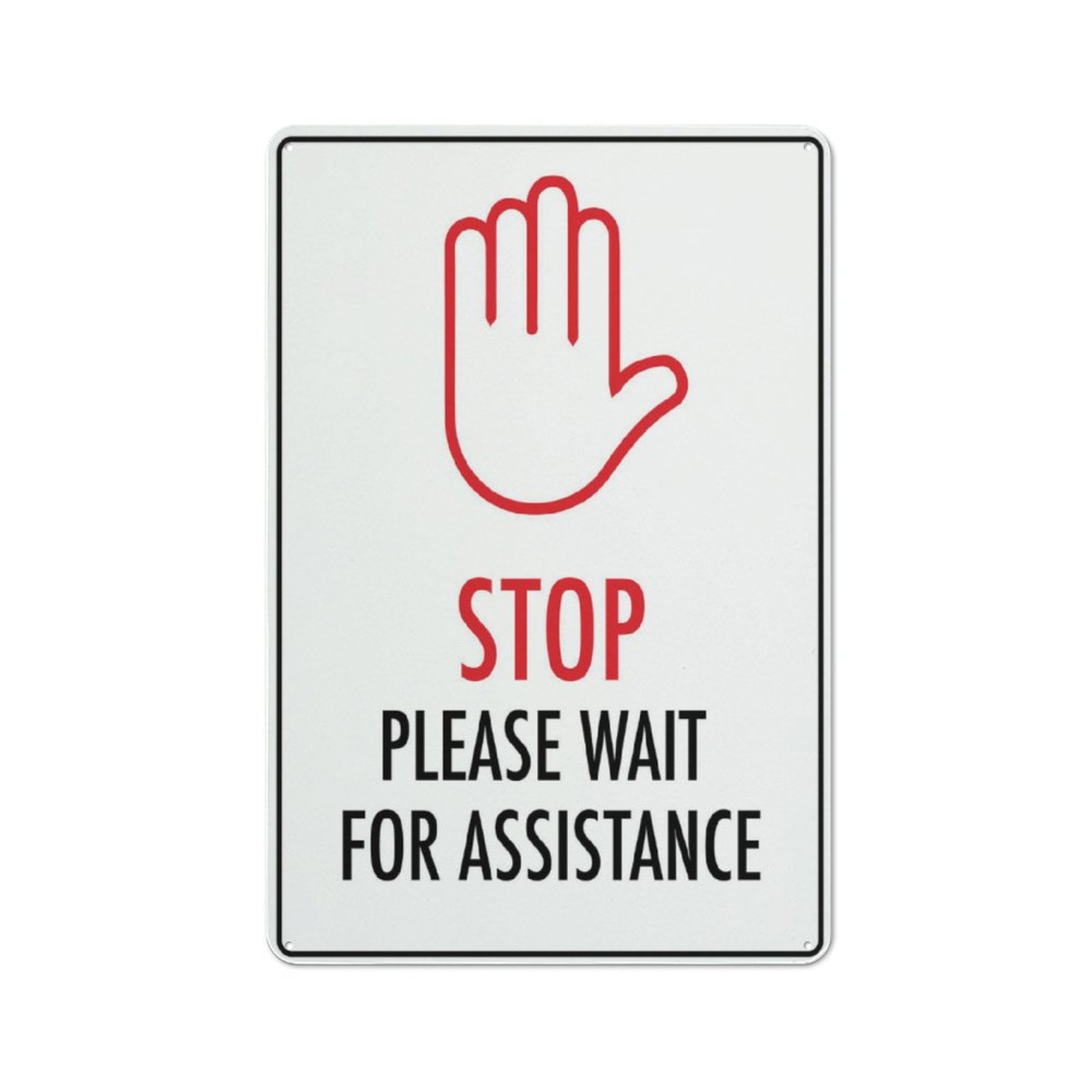 Stop Please Wait For Assistance Sign 12 X 8 Inches Reflective Aluminum ...