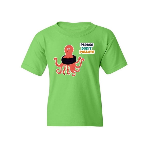 Stop Pollution Octopus T-Shirt Juniors -Image by Shutterstock, Medium