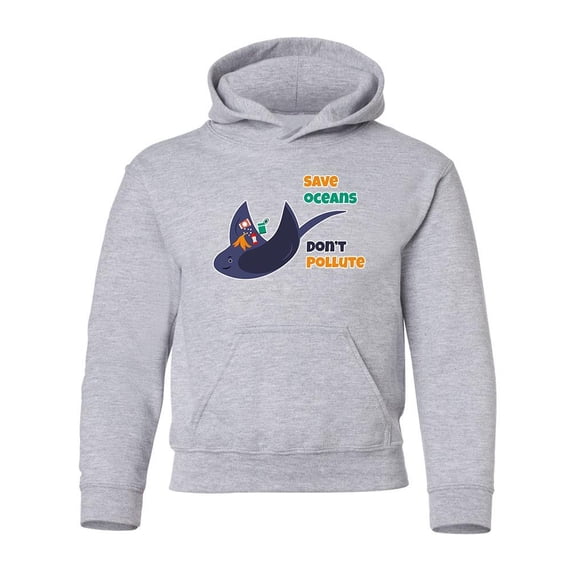 Stop Pollution, Ray Fish Hoodie Juniors -Image by Shutterstock,  Small