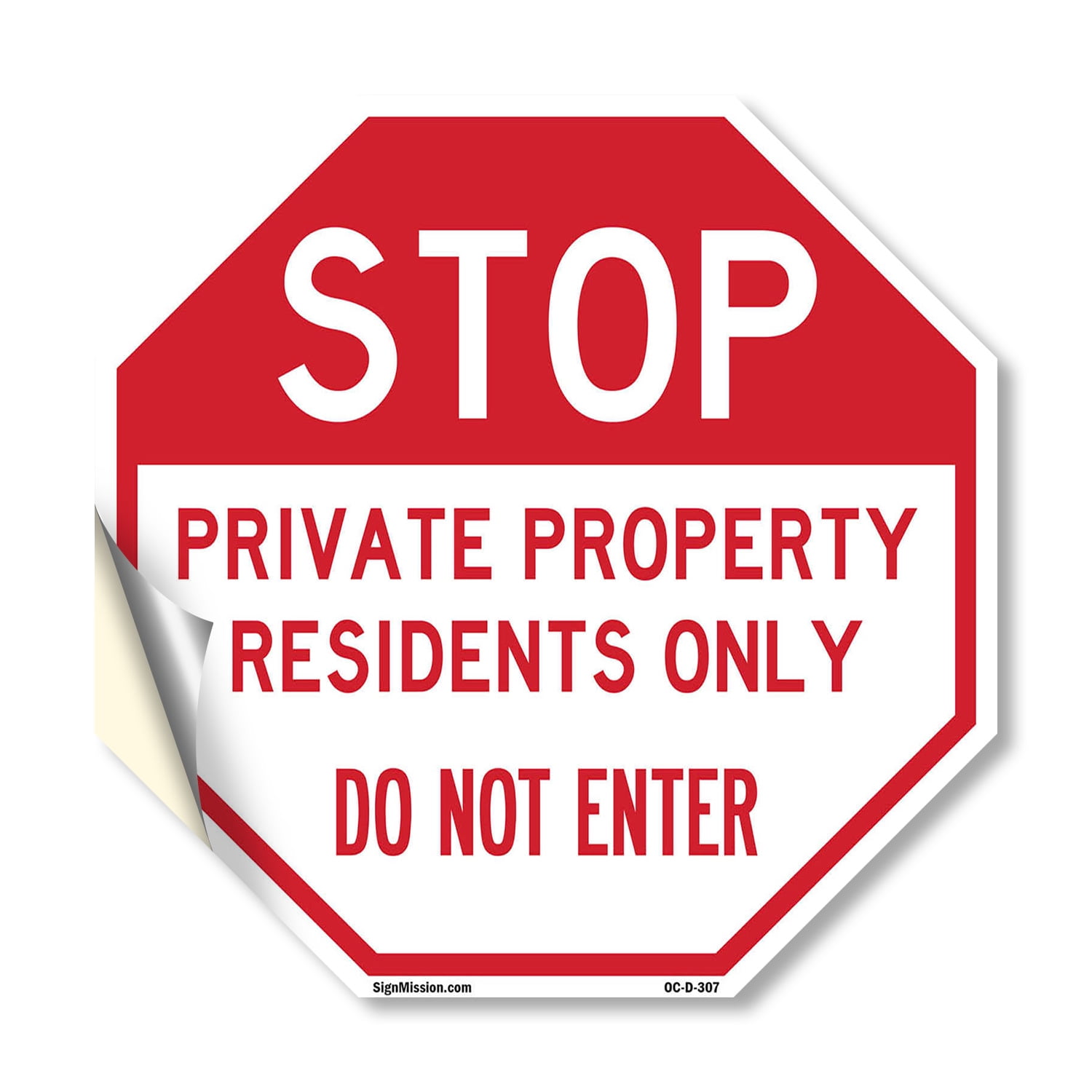 Stop Private Property Residents Only Do Not Enter 18 inch X 18 inch ...