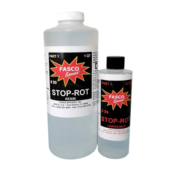 Stop-Rot Penetrating Epoxy for Repairing Rotten Wood 40 Ounce Kit