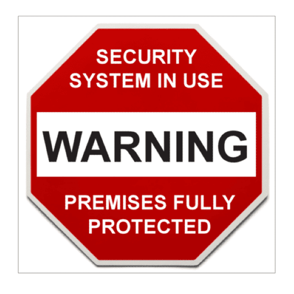Stop Sign Security System Warning Stickers / FREE Shipping (6 Pack)