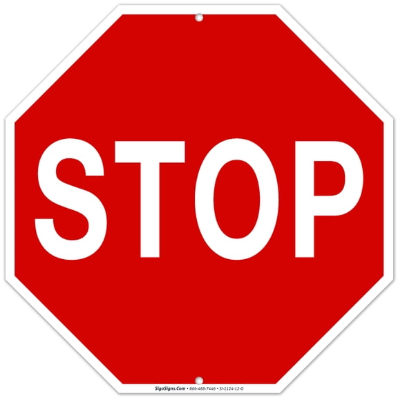 Stop Sign, Street Stop Sign, 12x12 Aluminum