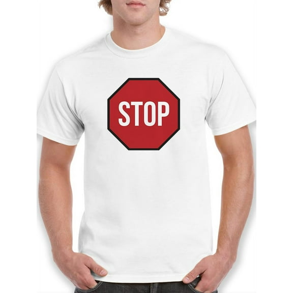 Stop Sign T-Shirt Men -Smartprints Designs, Male x-Large