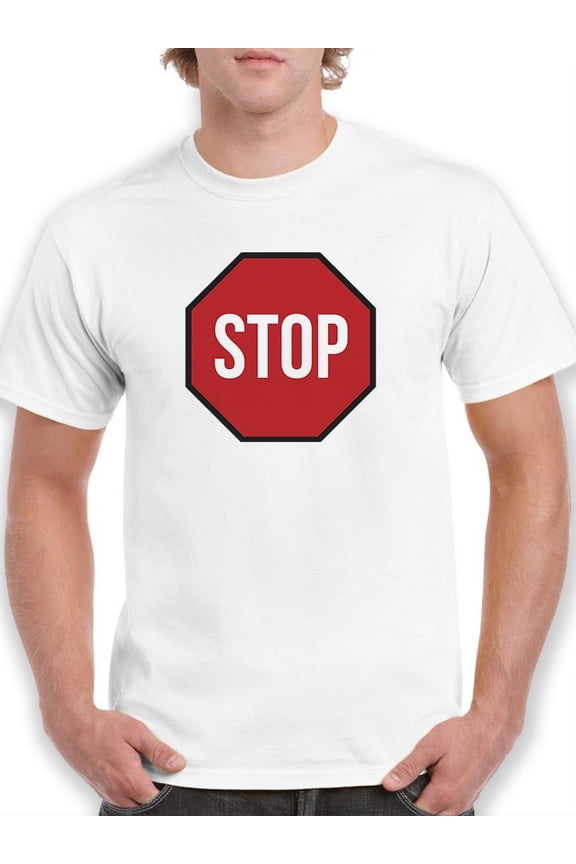 Stop Sign T-Shirt Men -Smartprints Designs, Male x-Large