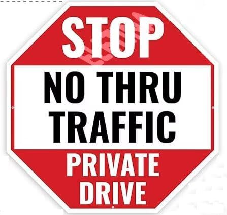 Stop Sign, No Thru Traffic Private Drive Sign for Home Outdoor Yard 12 ...