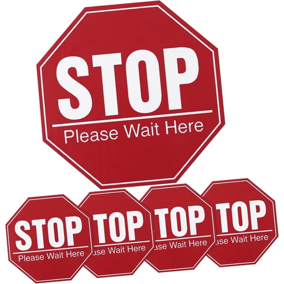 Stop Sign Wall Decal - Bus Stop Floor Stickers for Classroom, Adhesive Floor Decal
