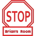 thumbnail image 1 of Stop Sign Warning Signage Customized Wall Decal - Custom Vinyl Wall Art - Personalized Name - Baby Girls Boys Kids Nursery Bedroom Wall Decal Room Decor Wall Stickers Decoration Size (20x20 inch), 1 of 1