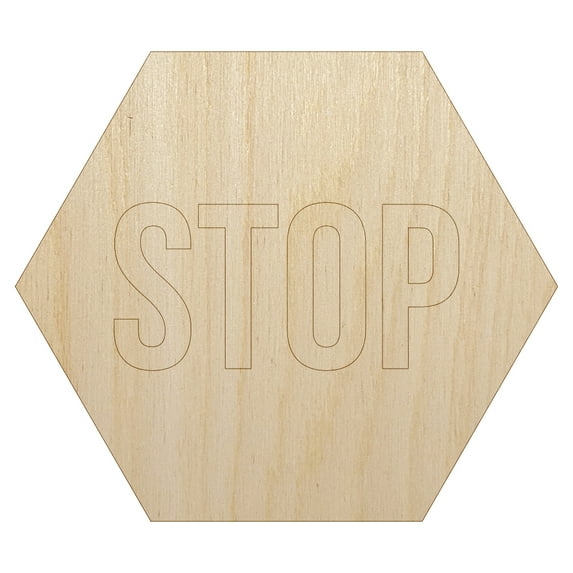 Stop Sign Wood Shape Unfinished Piece Cutout Craft DIY Projects - 6.25 Inch Size - 1/8 Inch Thick