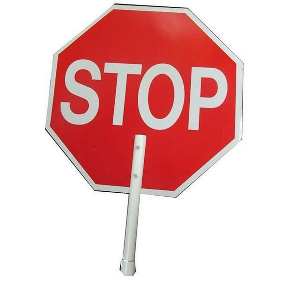 Stop/Slow Plastic Traffic Paddle, Non-Reflective (12 Units)