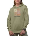thumbnail image 1 of Stop & Smell the Flowers with Floral Boho Art Merch Gift, Sand Hooded Sweatshirt or Hoodie, 2XL, 1 of 5
