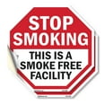 thumbnail image 1 of Stop Smoking This Is a Smoke Free Facility (2 Pack) 4 inch X 4 inch Octagon Vinyl Label Decal Sticker Weather Resistant, UV Protected for Workplace, Made in the USA, 1 of 5