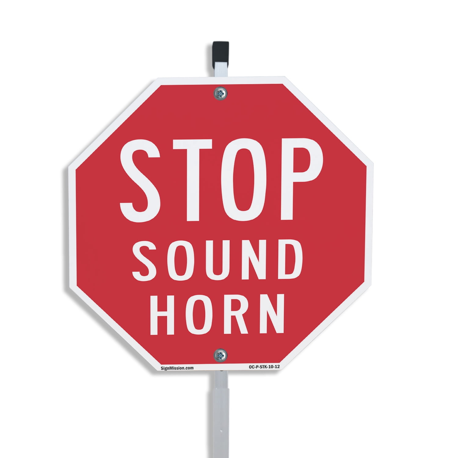 Sound Octagon Stop Sound Horn 10 inch X 10 inch Octagon Plastic Sign with Aluminum ...