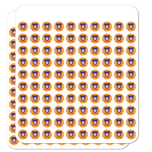 Stop Staring Kawaii Chibi Girl Pigtails Planner Calendar Scrapbooking Crafting Stickers