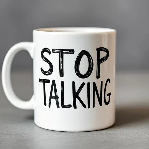 Stop Talking Coffee Cup  No Small Talk Funny Sarcasm Humor Mug Gift