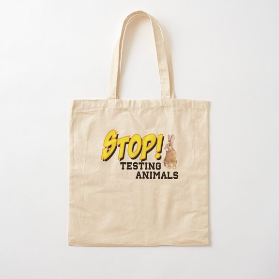 Stop Testing Animals Cruelty Free Save Ralph Canvas Tote Bags, Reusable Shopping Bag