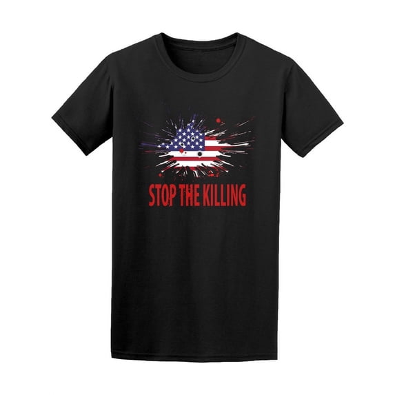 Stop The Killing American Flag T-Shirt Men -Image by Shutterstock, Male x-Large