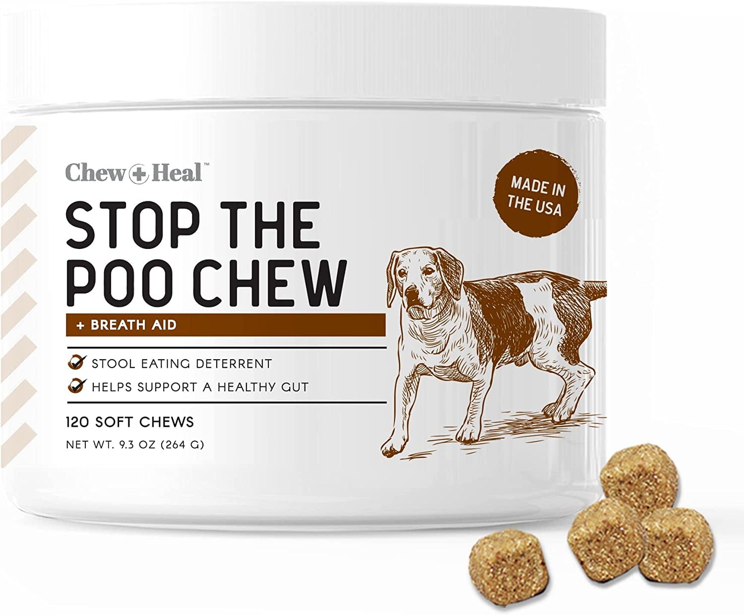 Stop The Poo Chew Coprophagia Treatment for Dogs 120 Soft Chews Dog