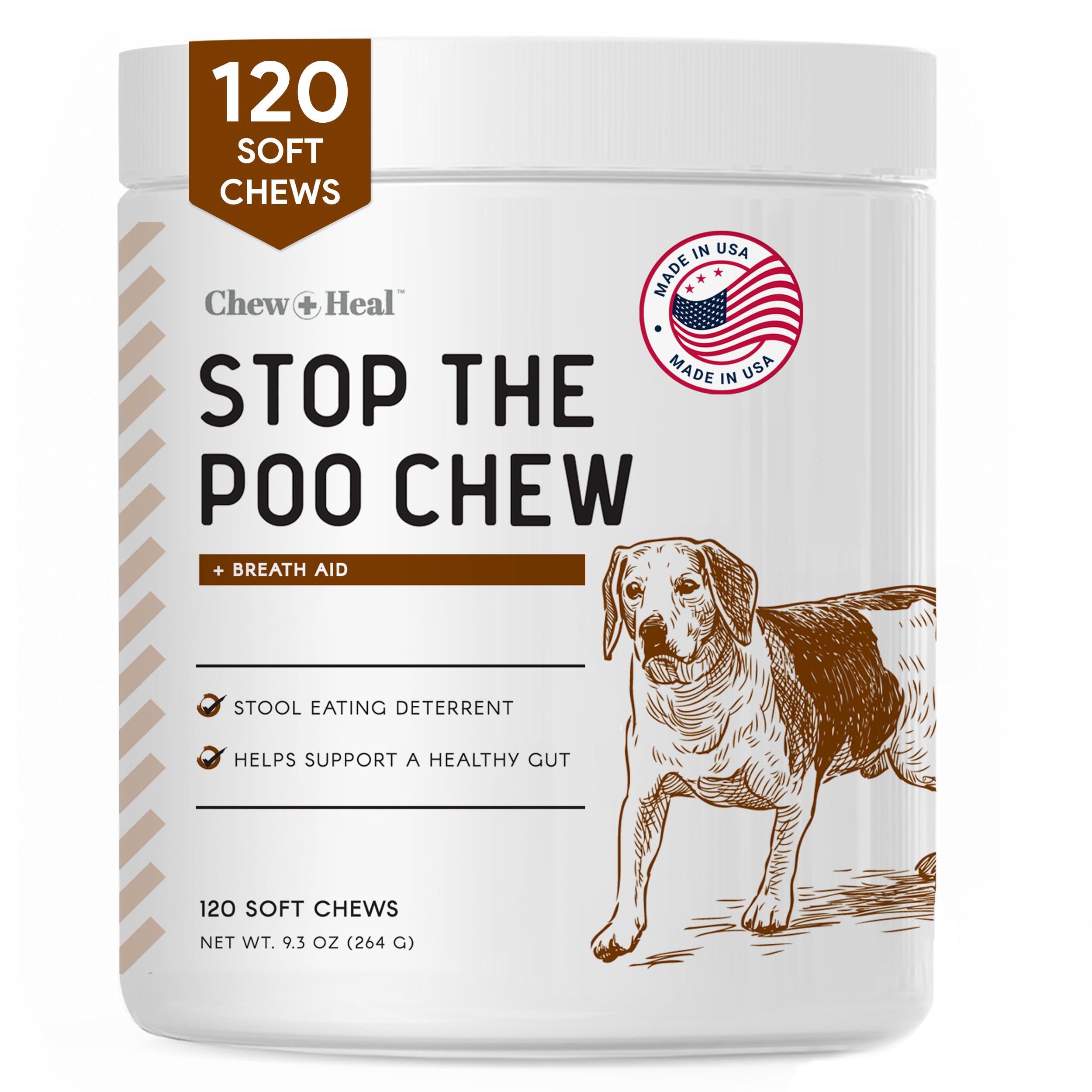 Stop The Poo Chew DHF10 Coprophagia Treatment for Dogs 120 Soft Chews