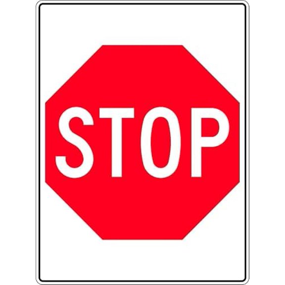 Stop - Traffic Sign Metal Sign 8 x 12 Inches \u2013 Clear Signage for Walls, Fences