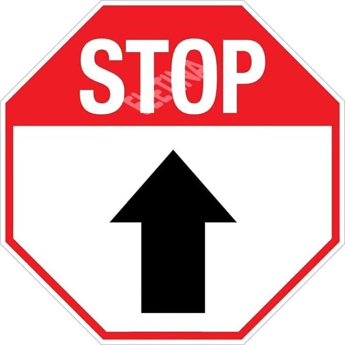 Stop Up Arrow Warning Metal Tin Sign for Home Outdoor Yard 12 x 12 Inch ...