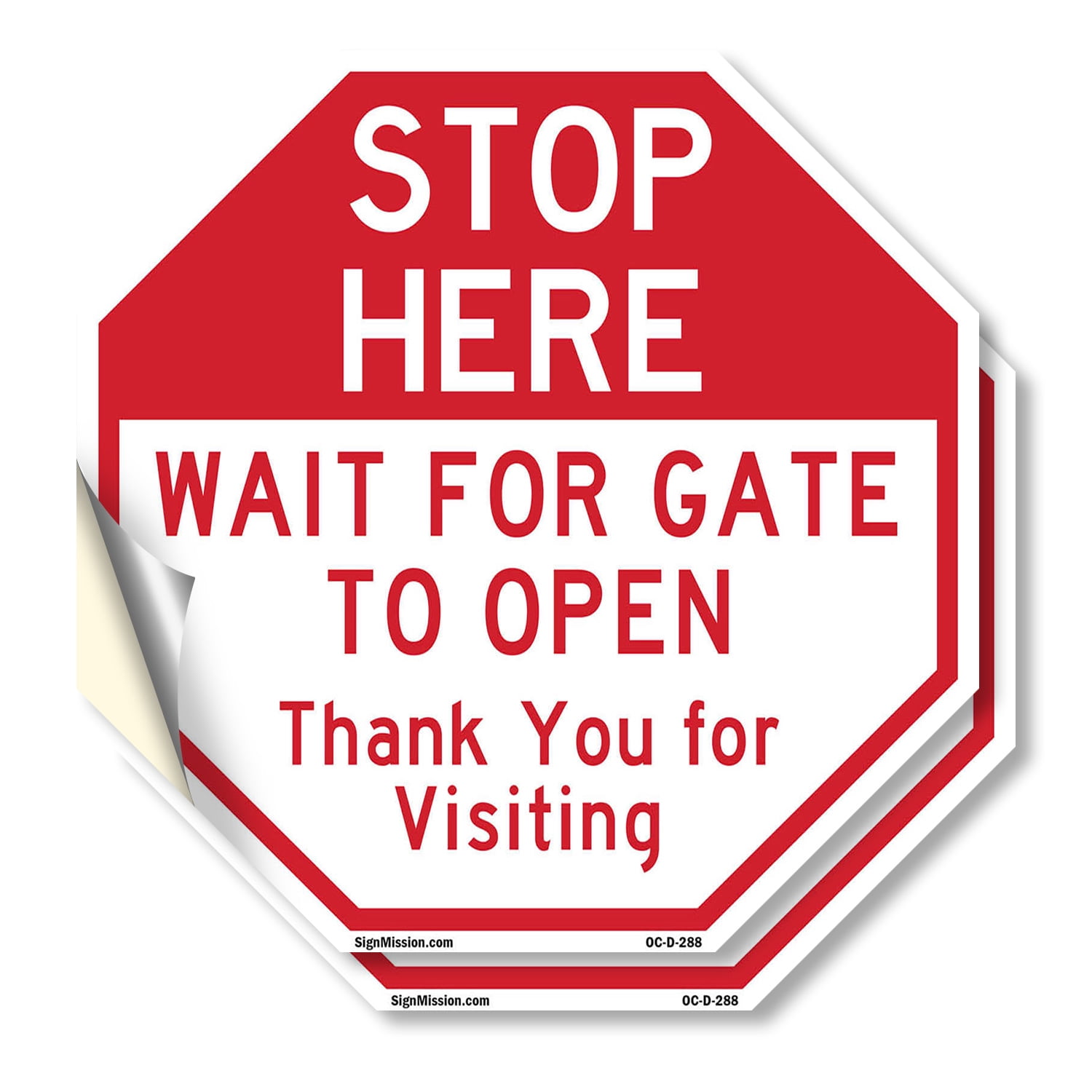 Stop Here Wait for Gate to Open Thank You for Visiting (2 Pack) 18 inch ...