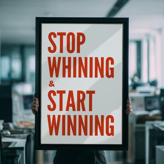 Stop Whining Start Winning Motivational Print Maximalist Inspirational Wall Art Quote Print