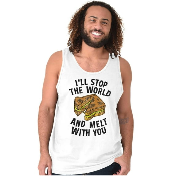 Stop World Melt You Grilled Cheese Plus Size Graphic Tank Top Brisco Brands 3X
