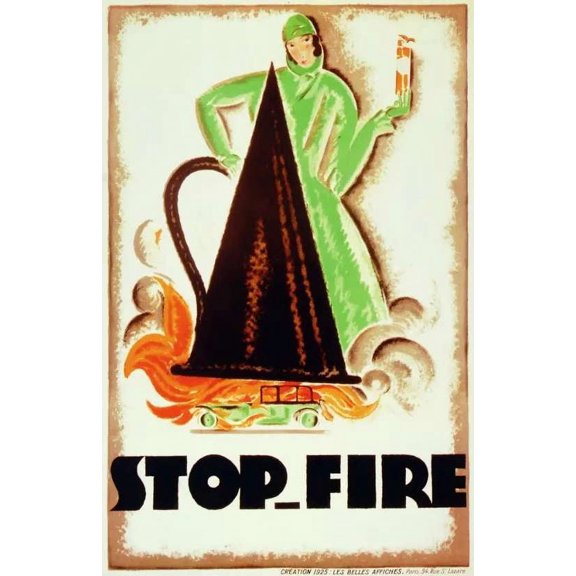 Stop fire Decorative Poster.Fine Graphic Home Art Interior unique design. 24 x 36 Inch Poster