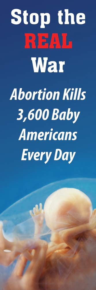 Stop the REAL War Pro-Life Bookmark (Pack of 100)