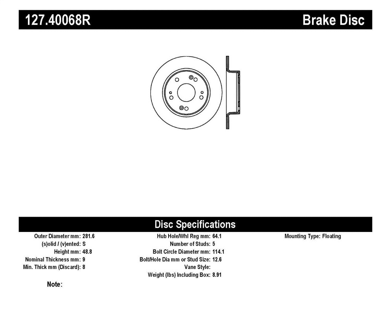 StopTech 09-10 Acura TSX / 08-10 Honda Accord Coupe/05-10 Sedan Right Rear Slotted & Drilled Rotor Fits select: 2016-2022 HONDA HR-V, 2017 HONDA ACCORD EXL