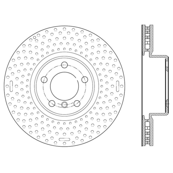StopTech 12-15 BMW 335i Drilled Left Front Rotor - 128.34140L Fits select: 2012-2016 BMW 328, 2019 BMW 330I